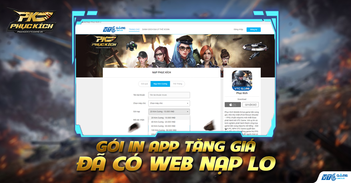 GÓI IN-APP TĂNG GIÁ - ĐÃ CÓ WEB NẠP LO